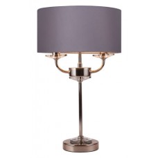 STYLO TABLE LAMP (Polished Nickel c/w Grey Shade)