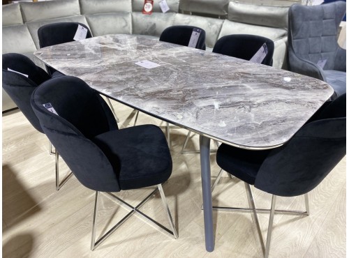 Quarto Table with Marble effect finish